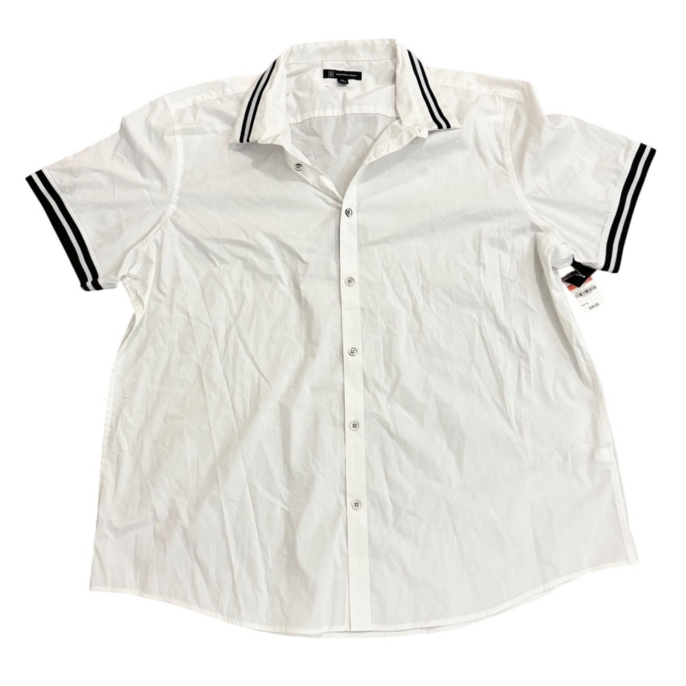 INC International Concepts Shirt Mens 3XL White Button Up Short‎ Sleeve NWT